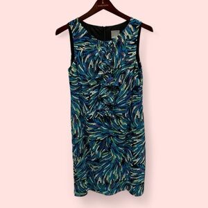 Cute vintage ruffle watercolor stretch dress watercolor swirl 90s